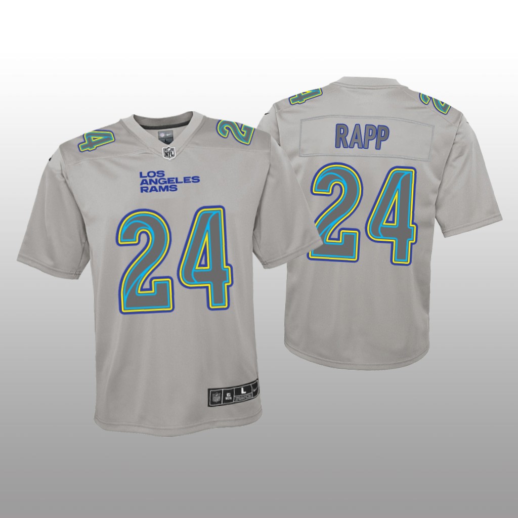 Los Angeles Rams Taylor Rapp Gray Jersey Atmosphere Fashion Game - Youth