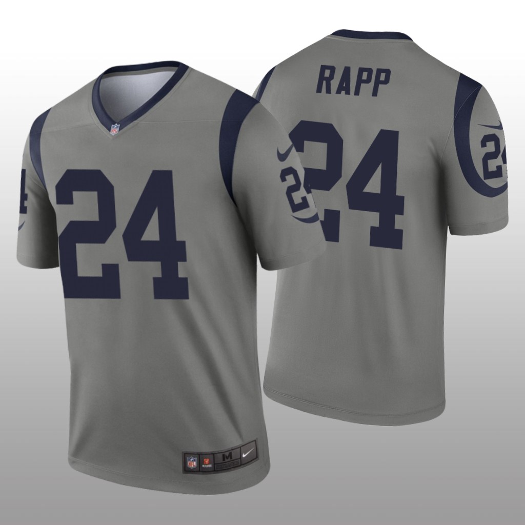 Los Angeles Rams Taylor Rapp Gray Jersey Inverted Legend - Men's