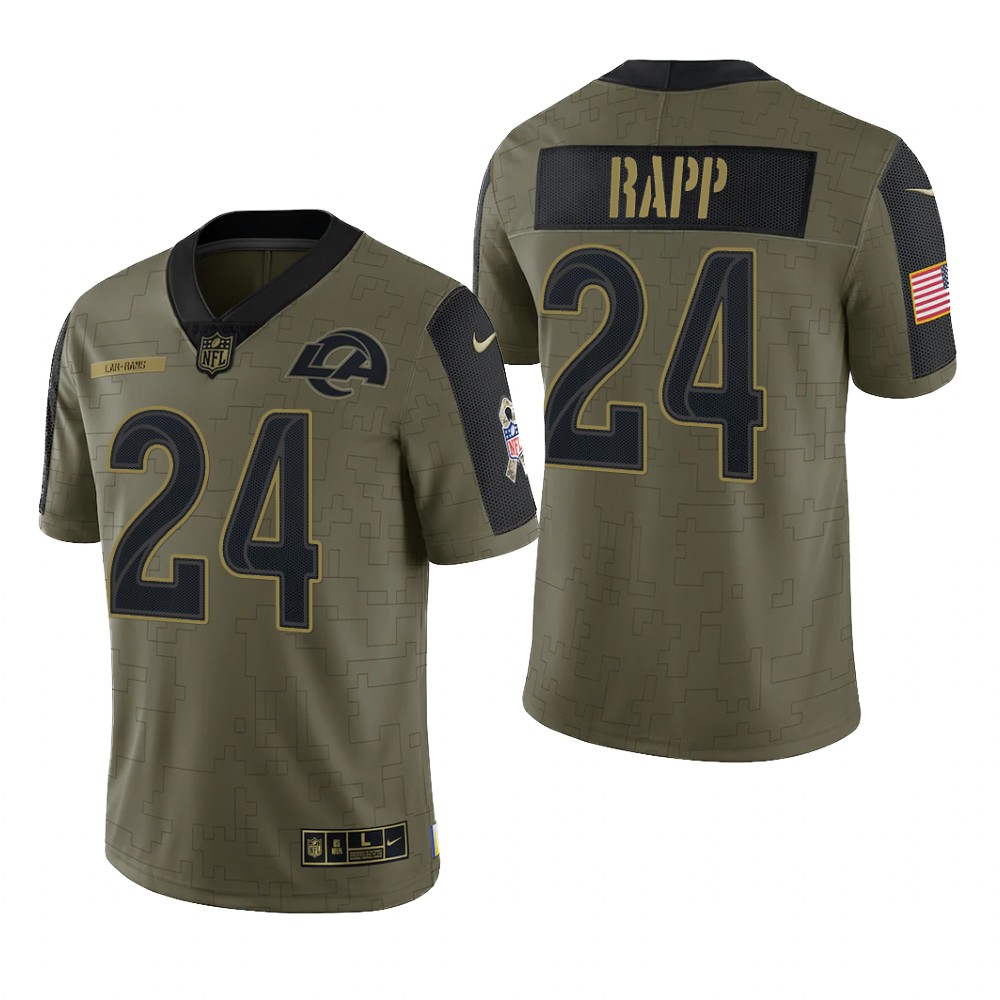 Los Angeles Rams Taylor Rapp Olive Limited Jersey 2021 Salute To Service - Men's