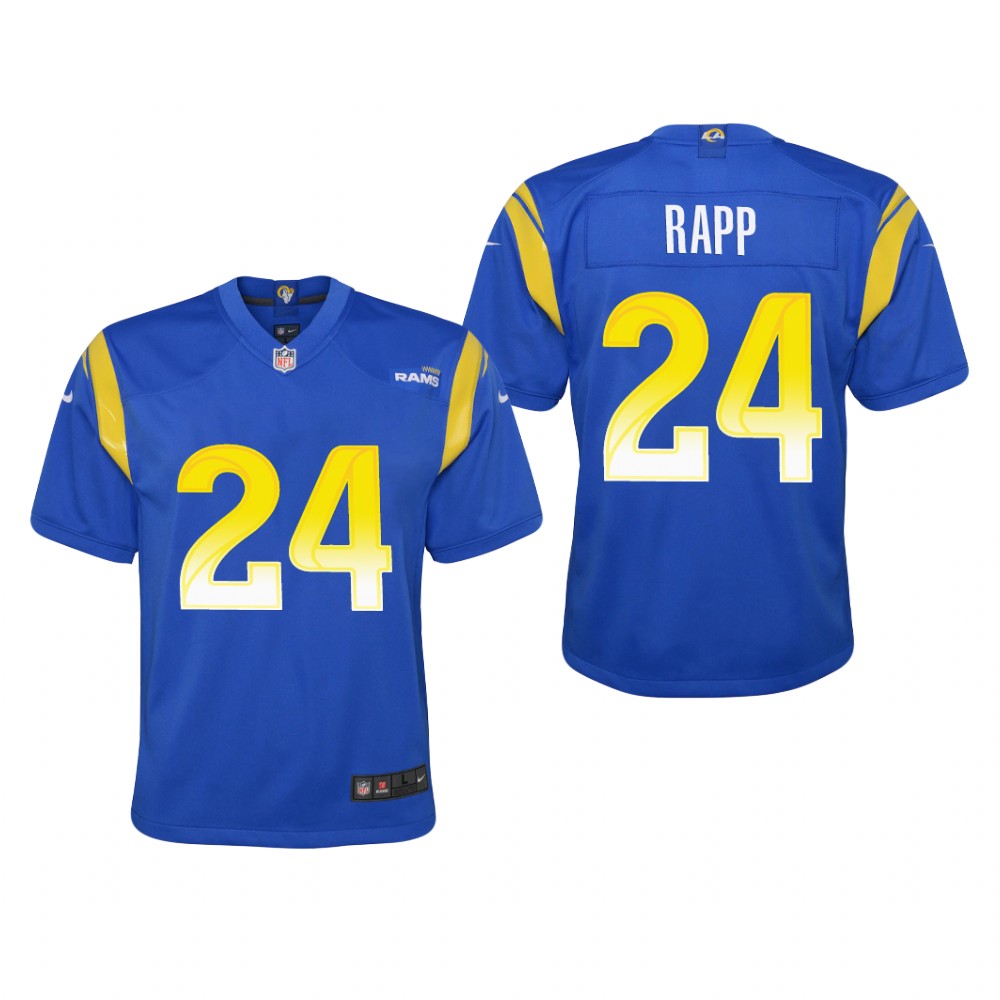 Los Angeles Rams Taylor Rapp Royal Jersey Game - Youth
