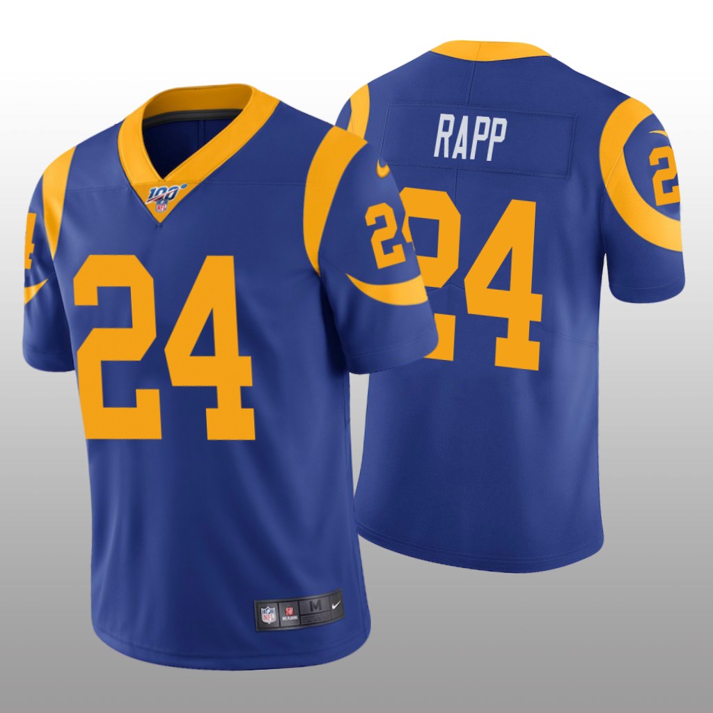 Los Angeles Rams Taylor Rapp Royal Vapor Limited Jersey 100th Season - Men's