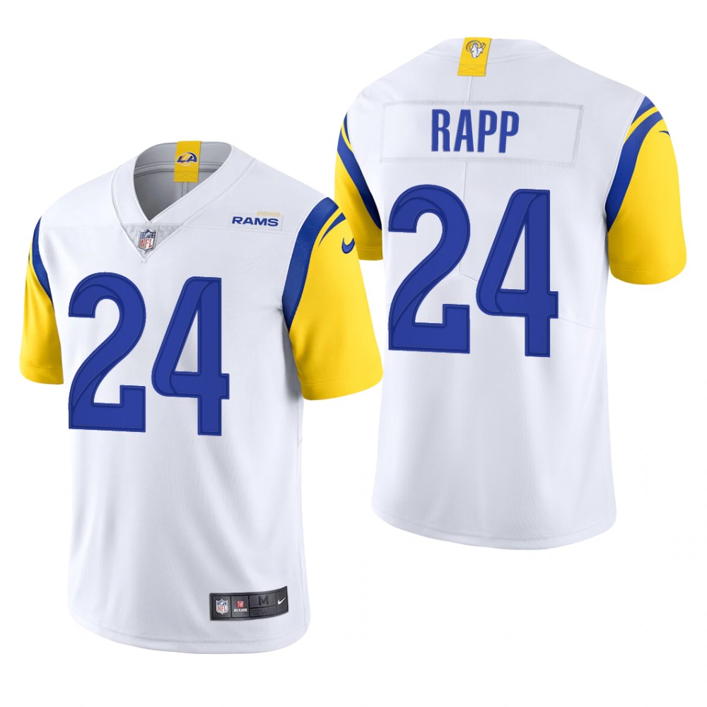 Los Angeles Rams Taylor Rapp White Jersey Vapor Limited - Men's