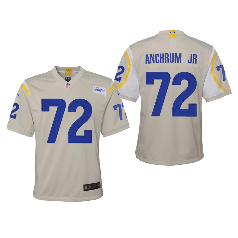 Los Angeles Rams Tremayne Anchrum Jr. Bone Jersey Game - Youth