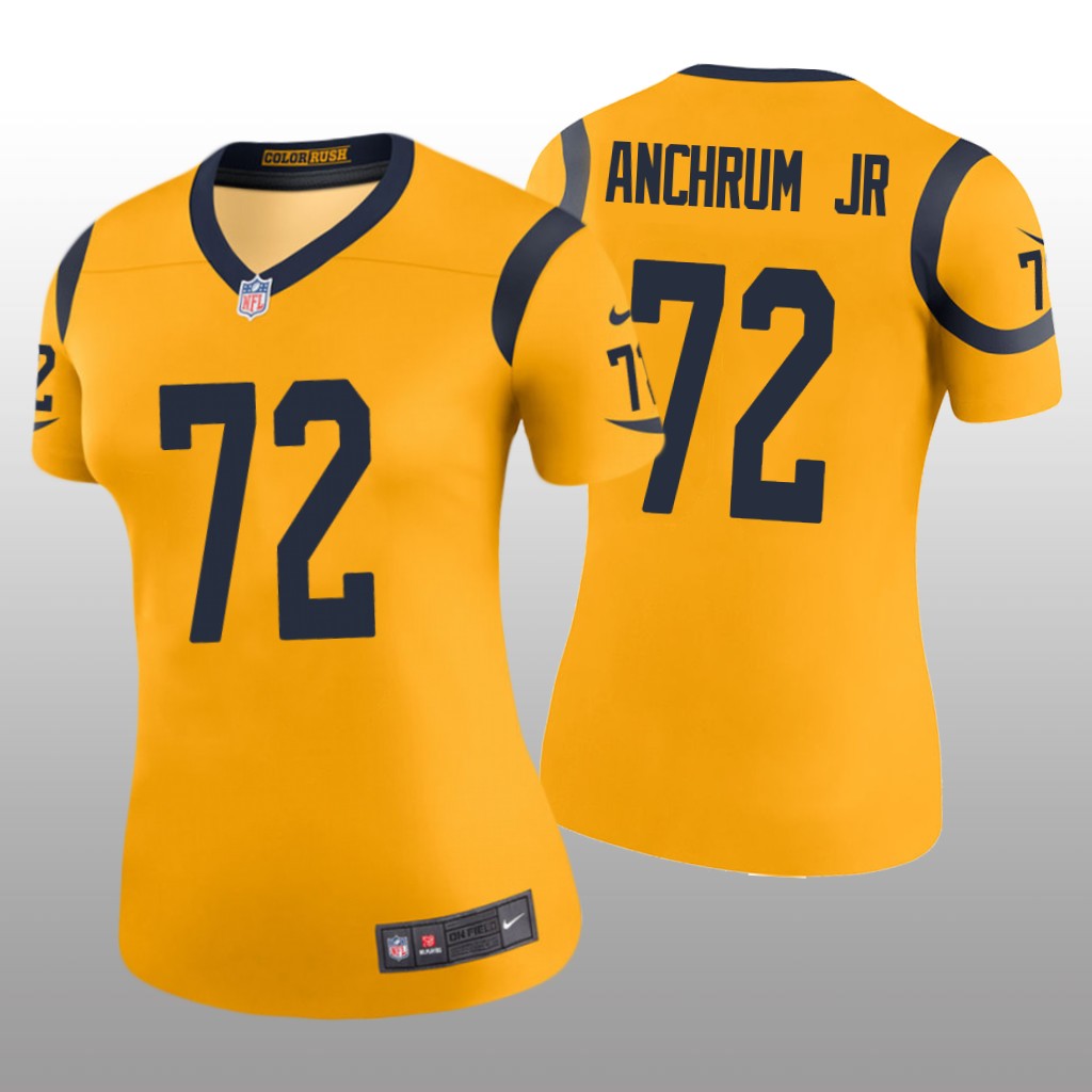 Los Angeles Rams Tremayne Anchrum Jr. Gold Jersey Color Rush Legend - Women's