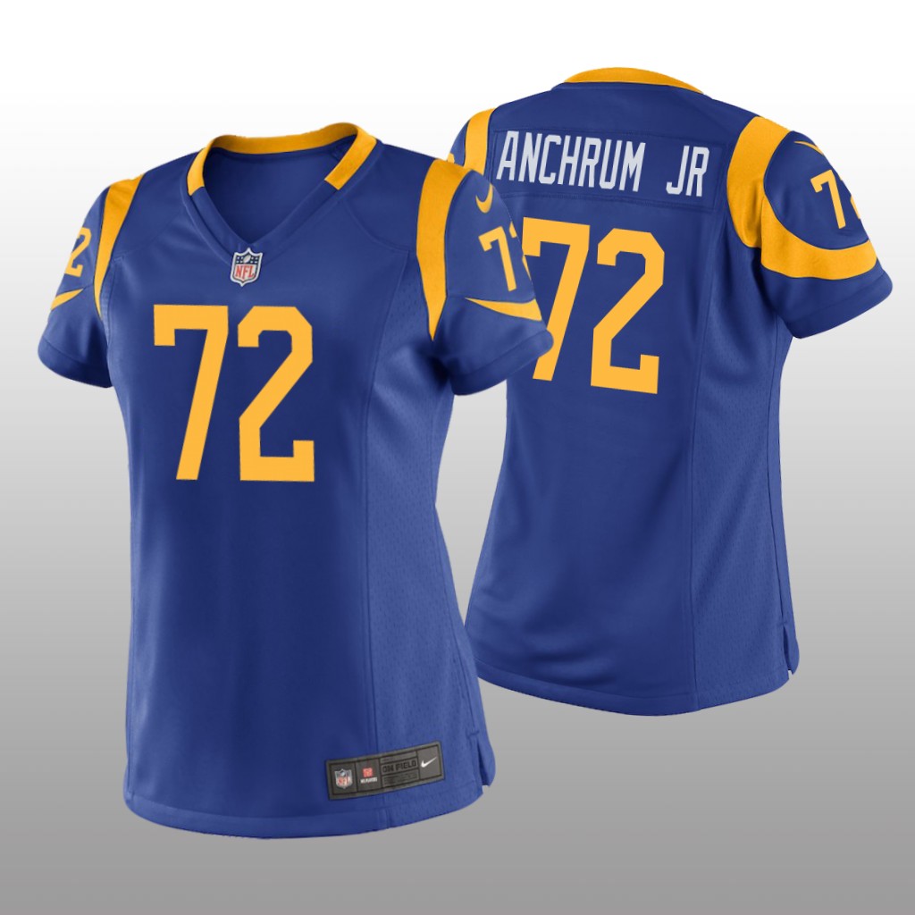 Los Angeles Rams Tremayne Anchrum Jr. Royal Jersey Game - Women's