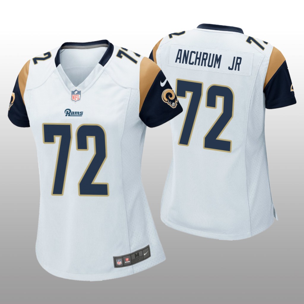 Los Angeles Rams Tremayne Anchrum Jr. White Jersey Game - Women's