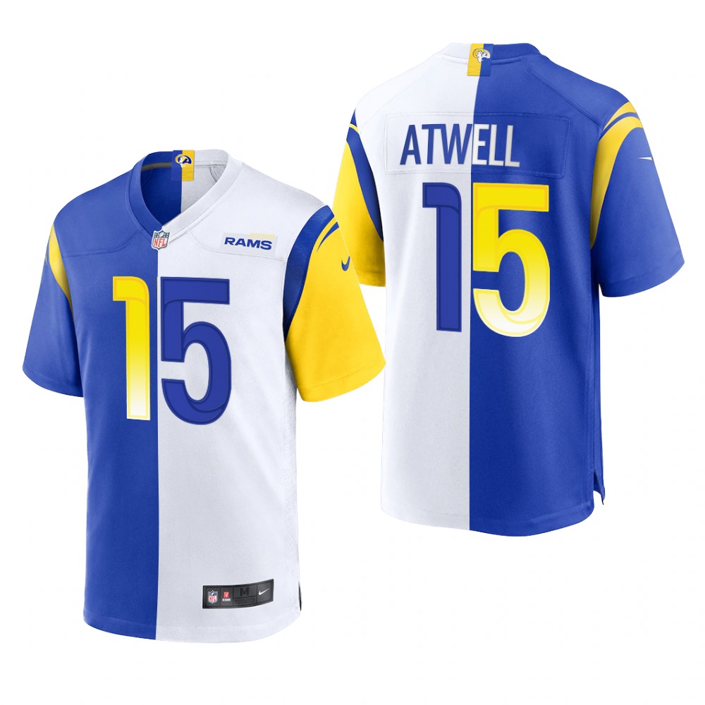 Los Angeles Rams Tutu Atwell Royal White Game 2021 Split - Men's