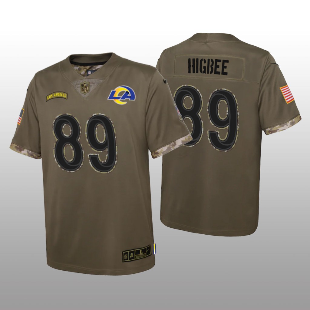 Los Angeles Rams Tyler Higbee Olive Limited Jersey 2022 Salute To Service - Youth