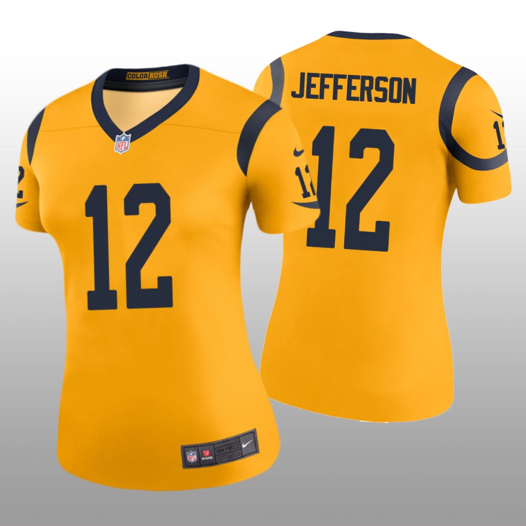 Los Angeles Rams Van Jefferson Gold Jersey Color Rush Legend - Women's