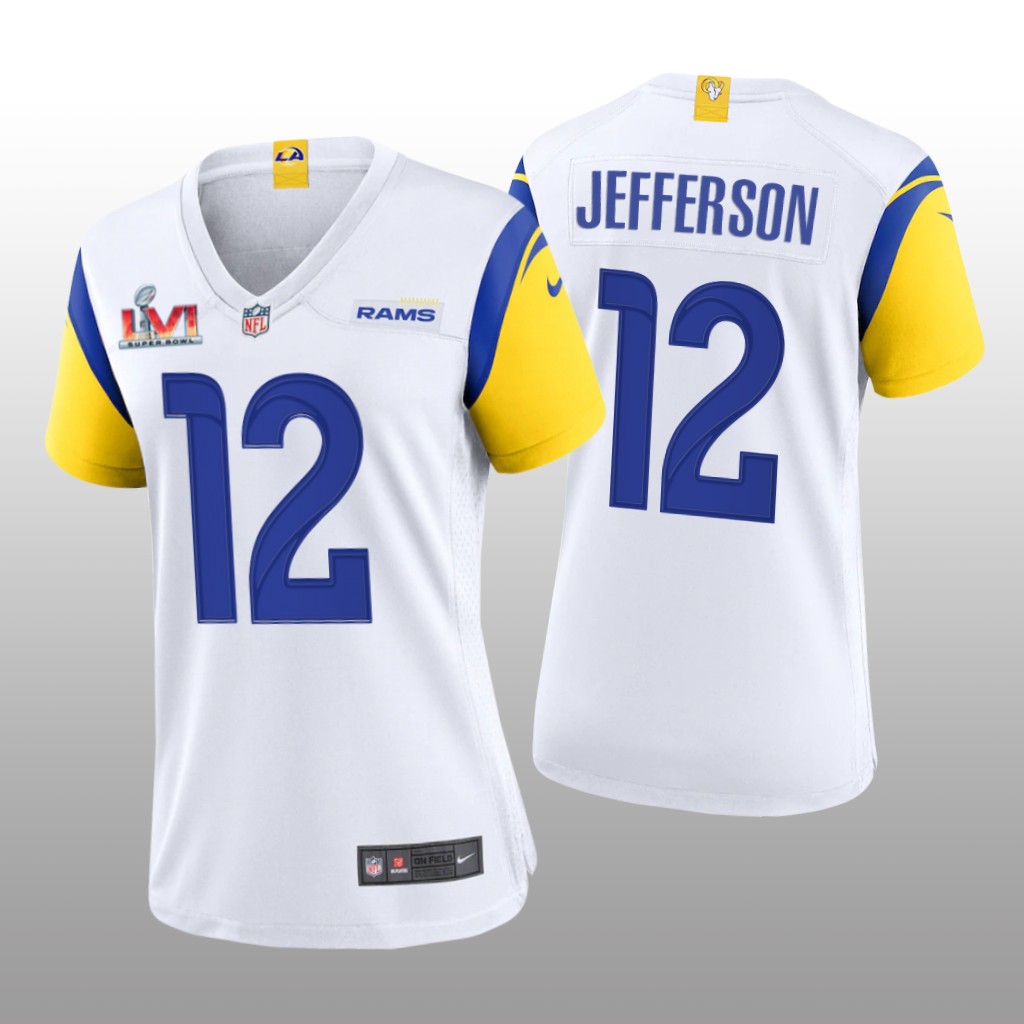 Los Angeles Rams Van Jefferson White Game Jersey Super Bowl LVI Champions - Women's