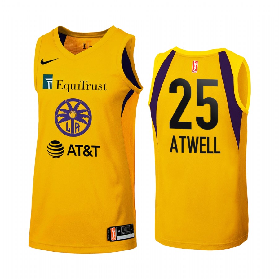 Los Angeles Sparks Amy Atwell 2022 WNBA Draft Gold #25 Women Round 3 Jersey