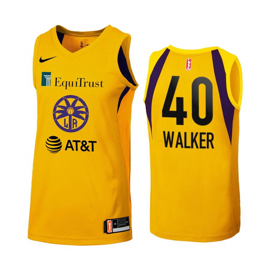 Los Angeles Sparks Jasmine Walker 2021 WNBA Draft First round Women Yellow #40 Jersey