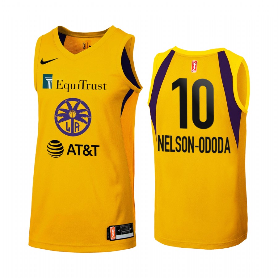 Los Angeles Sparks Olivia Nelson-Ododa 2022 WNBA Draft Gold #10 Women Round 2 Jersey