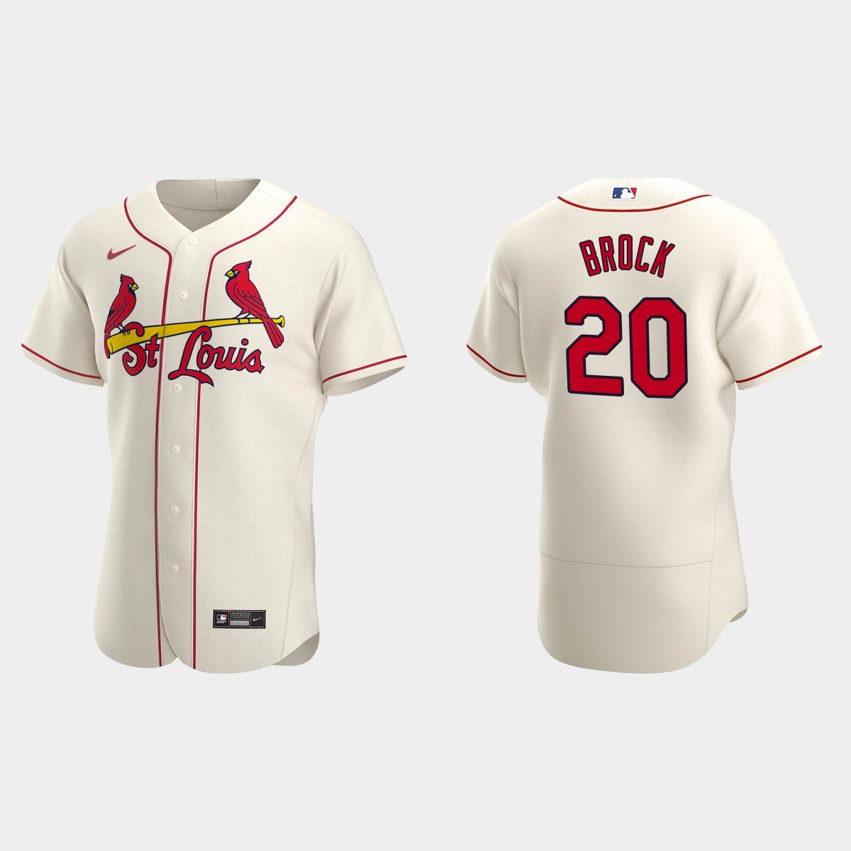Lou Brock #20 St. Louis Cardinals 2020 Alternate Team Jersey - Cream