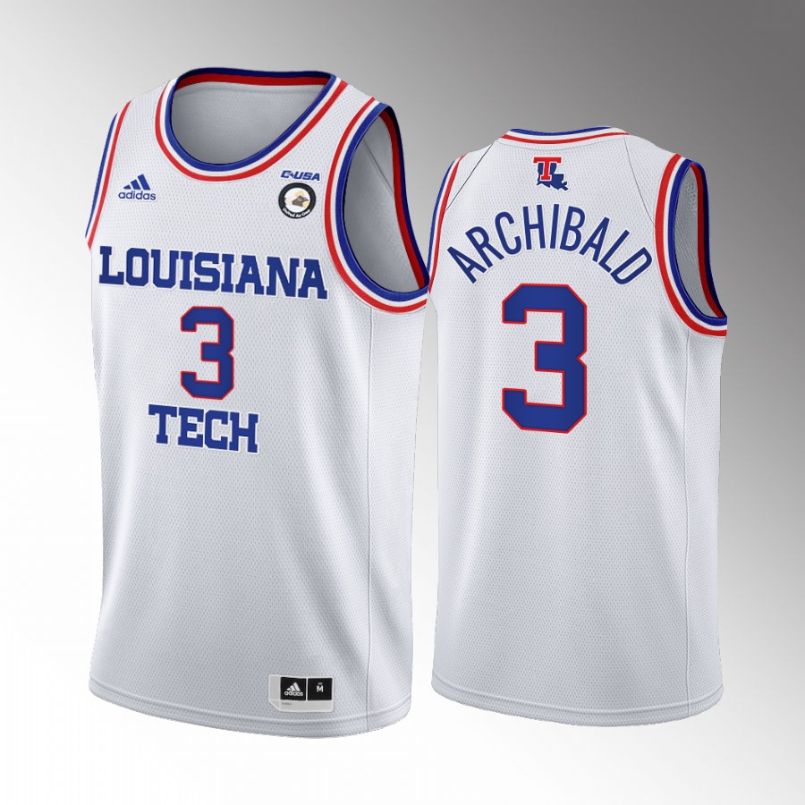 Louisiana Tech Bulldogs Amorie Archibald Jersey College  White Home Uniform
