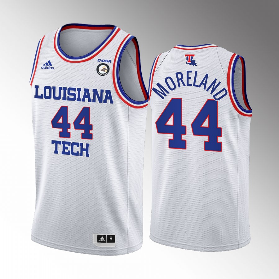 Louisiana Tech Bulldogs Jackie Moreland Jersey College  White Retired Number Uniform