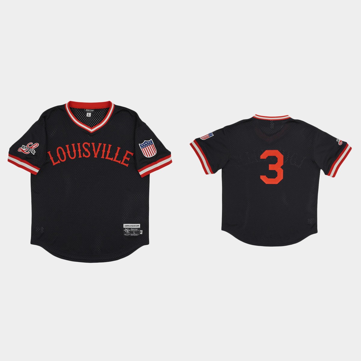 Louisville Black Caps #3 Rings And Crwns Mesh Jersey - Black