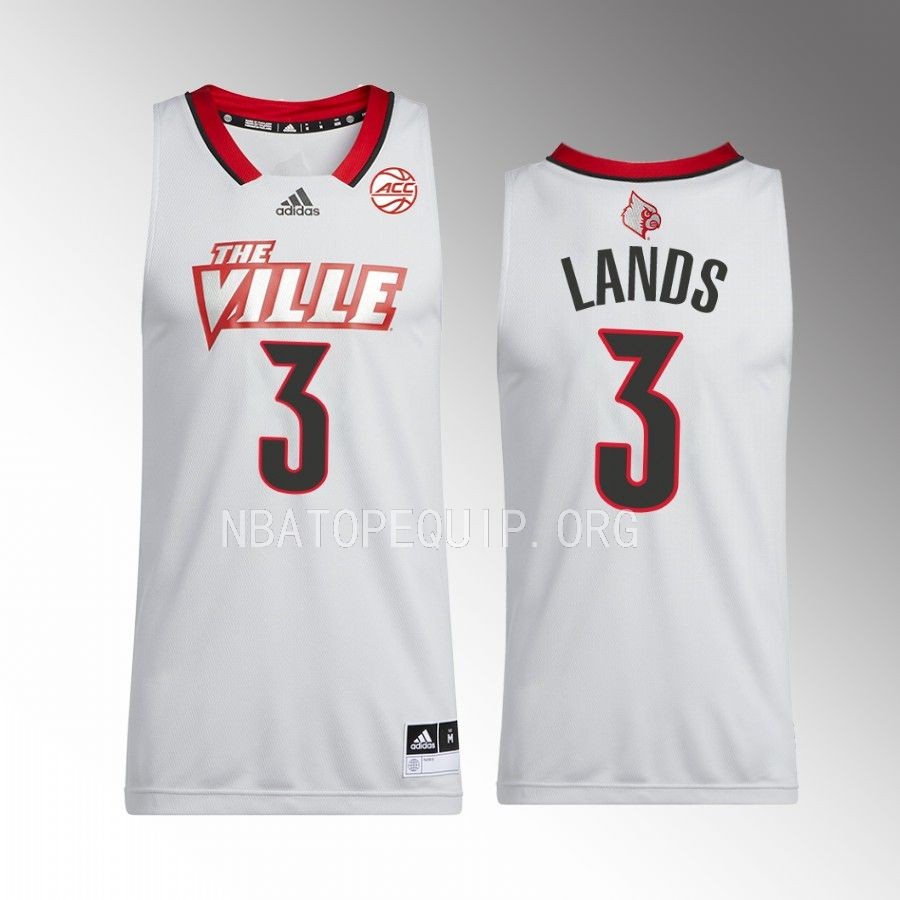 Louisville Cardinals Kamari Lands Jersey 2022-23 Swingman  White Uniform