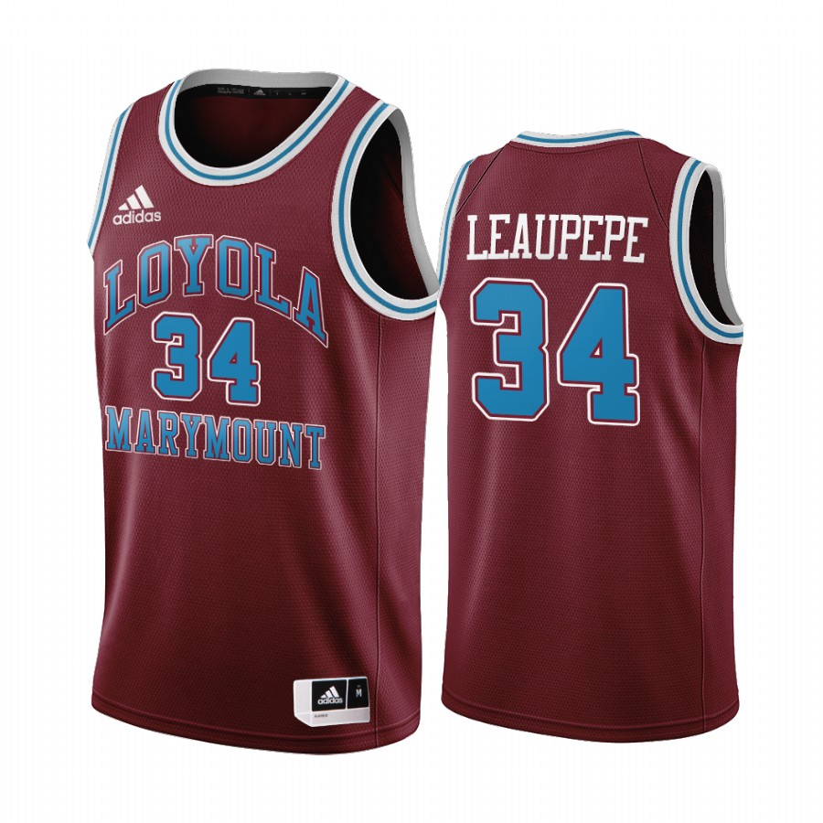 Loyola Marymount Lions Keli Leaupepe Throwback Wine Jersey NCAA
