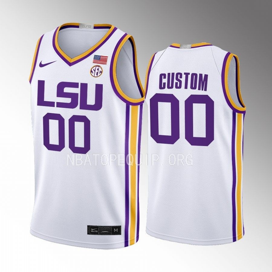 LSU Tigers Custom Jersey 2022-23 Limited  White Uniform