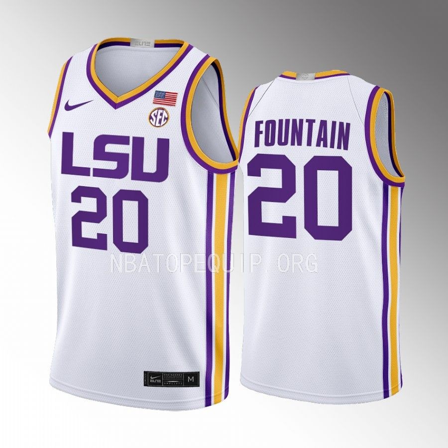 LSU Tigers Derek Fountain Jersey 2022-23 Limited  White Uniform