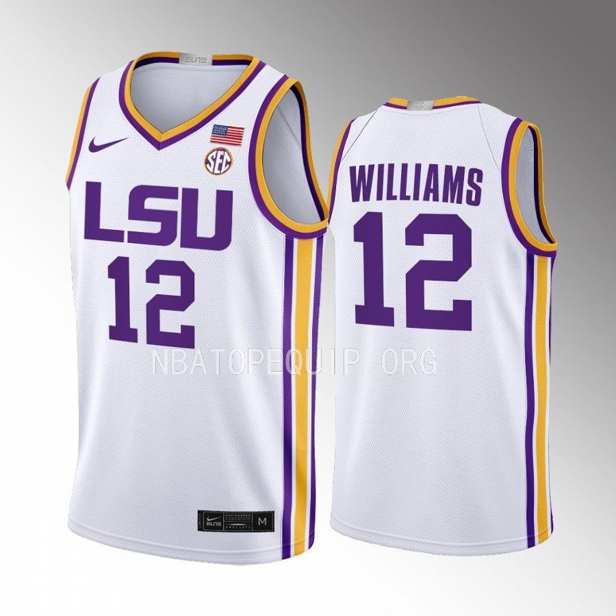 LSU Tigers KJ Williams Jersey 2022-23 Limited  White Uniform