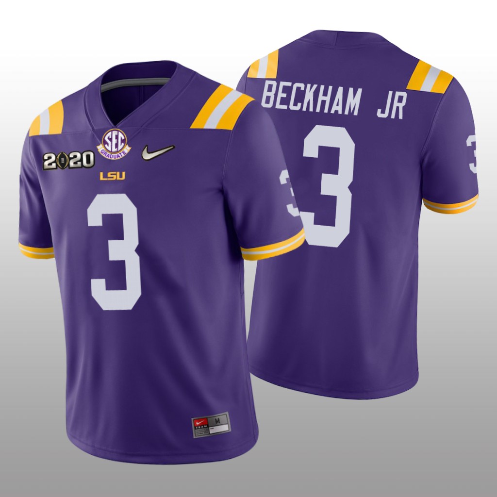 LSU Tigers Odell Beckham Jr. Purple Jersey 2020 National Champions - Men's