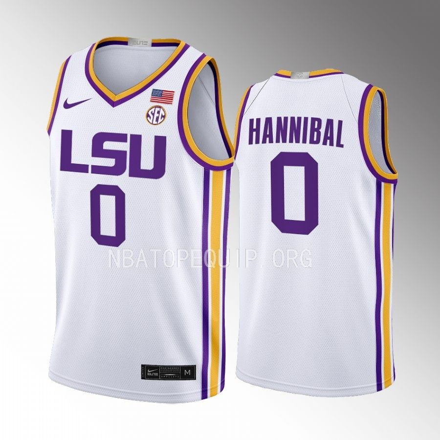LSU Tigers Trae Hannibal Jersey 2022-23 Limited  White Uniform