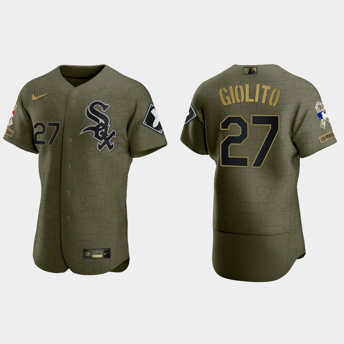 Lucas Giolito Chicago White Sox 2021 Salute to Service Digital Camo Jersey - Green
