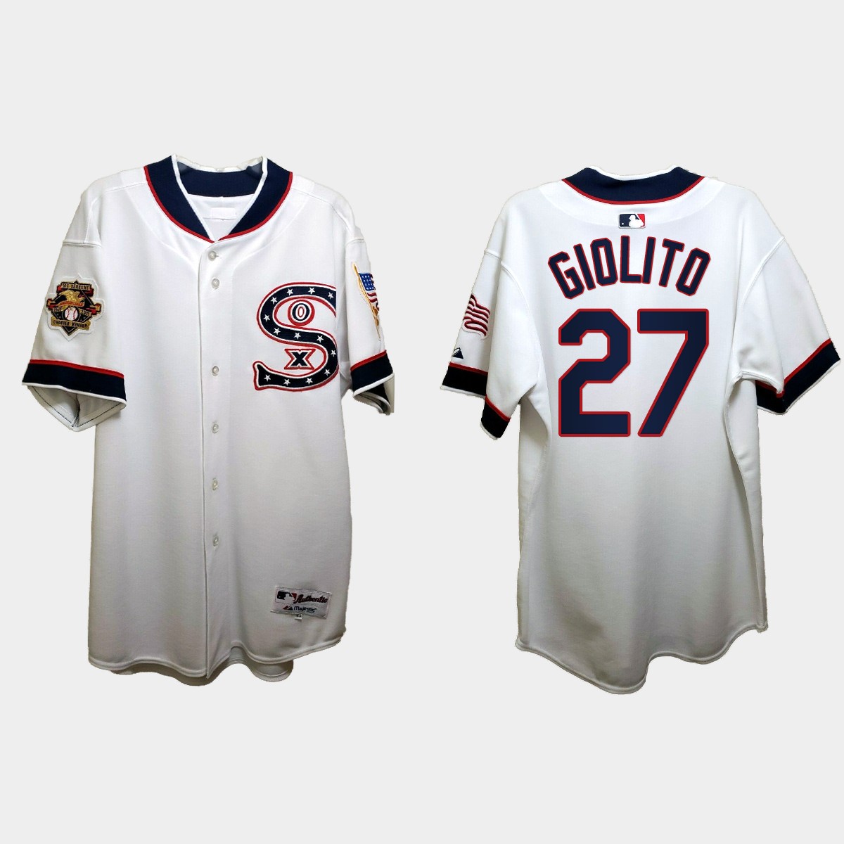 Lucas Giolito Chicago White Sox Independence Day 1917 Throwback Jersey - White