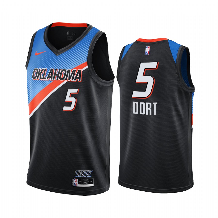 Luguentz Dort Oklahoma City Thunder 2021 City Edition Black #5 Jersey