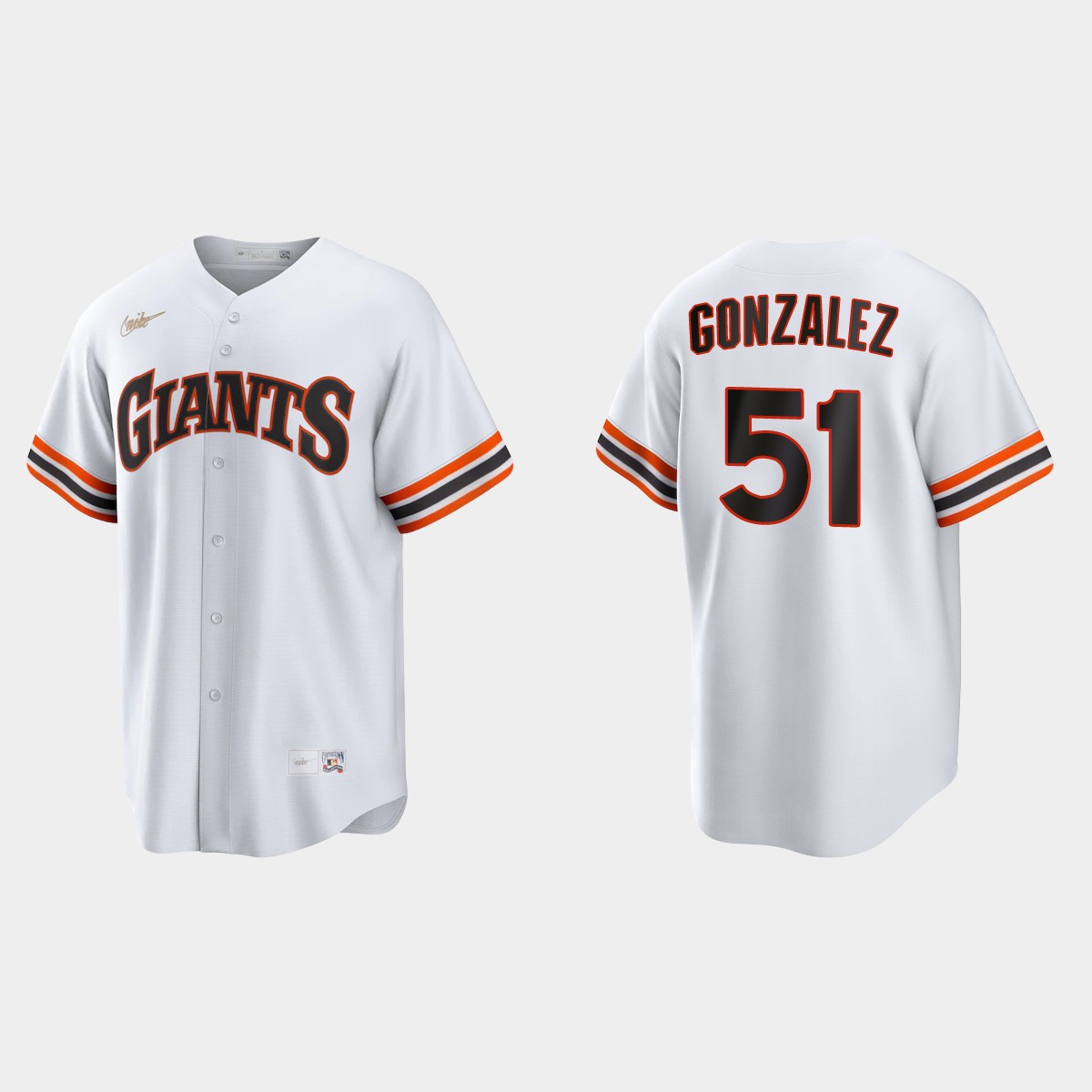 Luis Gonzalez San Francisco Giants Cooperstown Home Jersey - White