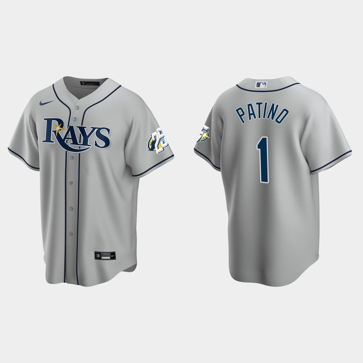 Luis Patino Tampa Bay Rays 25th Anniversary Jersey - Gray