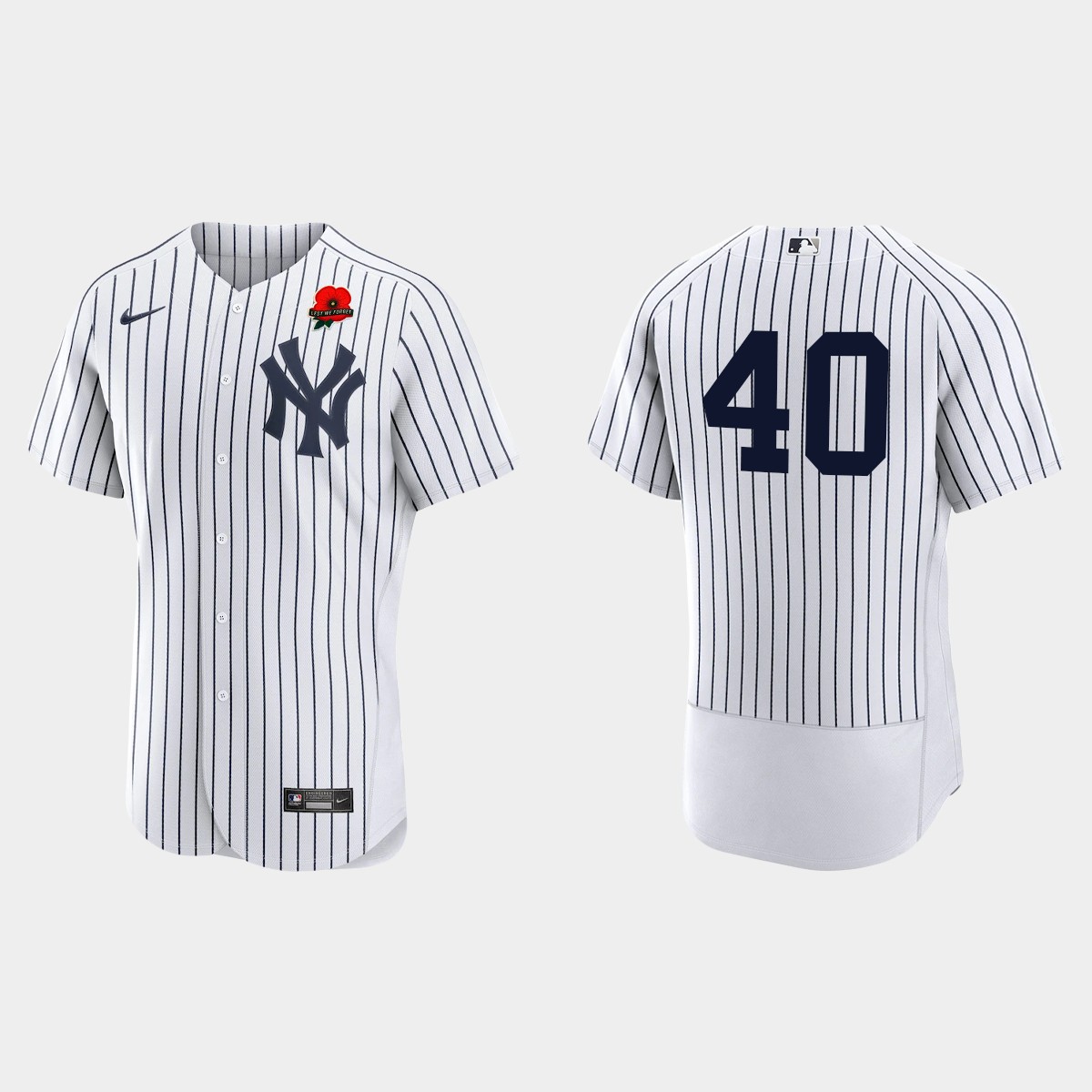 Luis Severino New York Yankees 2022 Memorial Day Poppy Patch Jersey - White