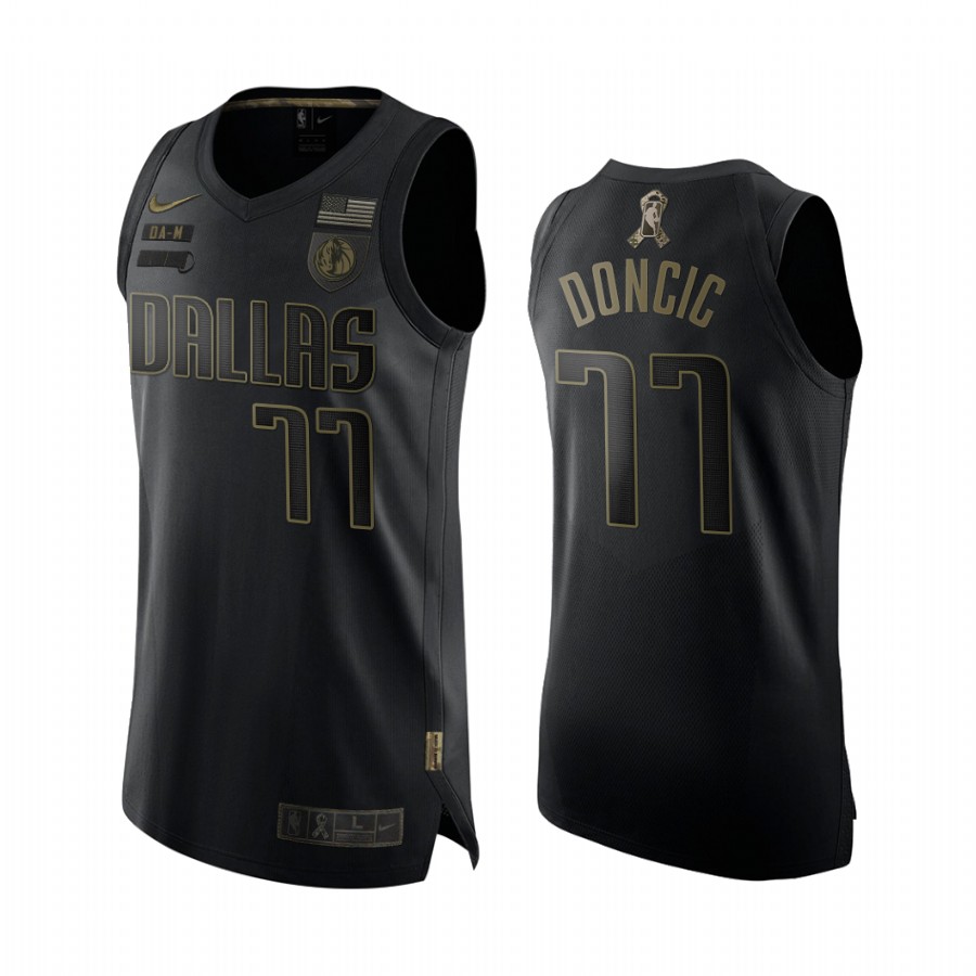 Luka Doncic Dallas Mavericks 2020 Salute To Service Black Jersey