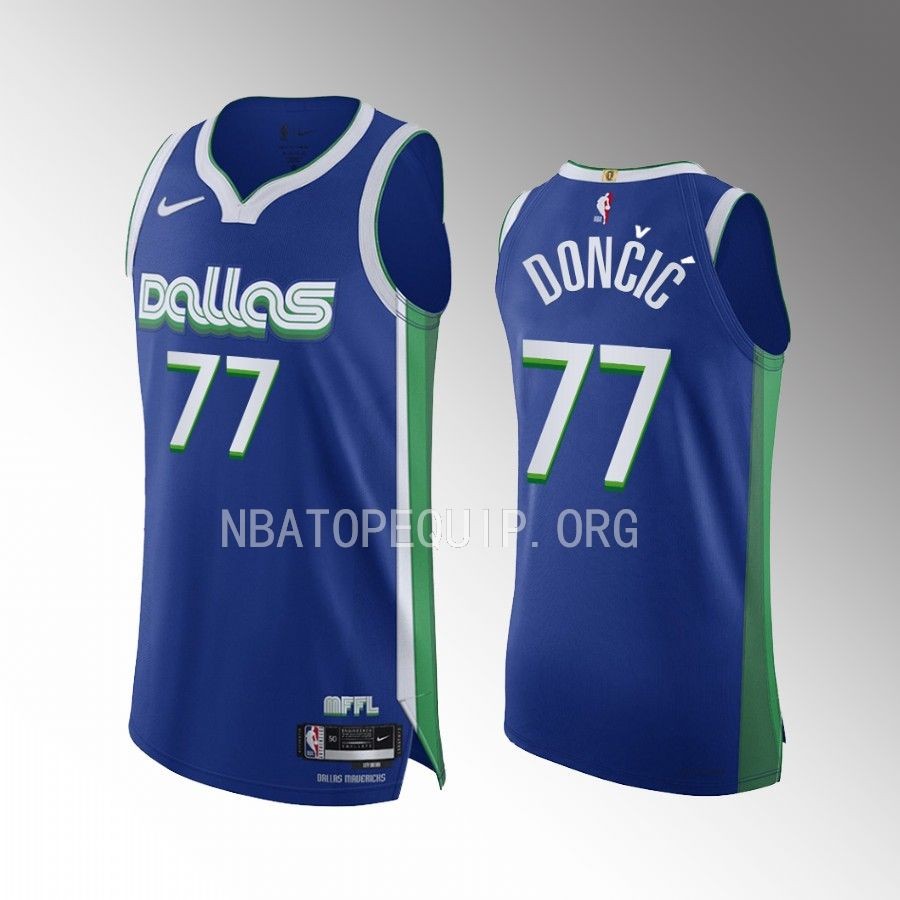 Luka Doncic Dallas Mavericks 2022-23 City Edition #77 Jersey Blue