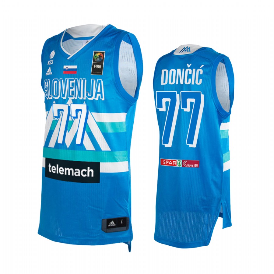 Luka Doncic Slovenia  #77 Blue 2021 First Olympics Berth Jersey