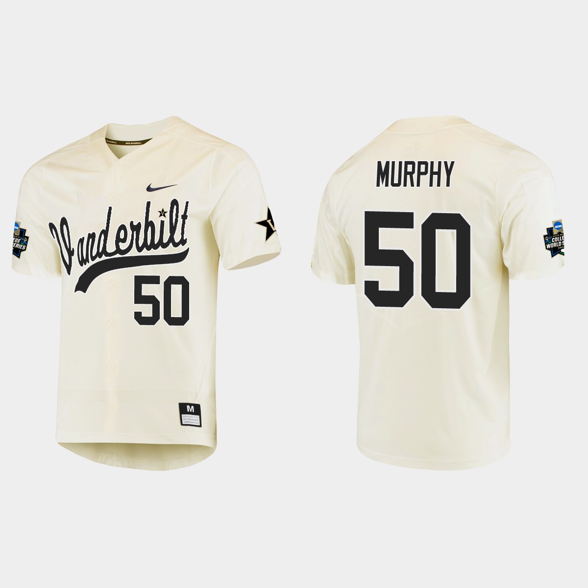 Luke Murphy Vanderbilt Commodores College World Series  Jersey - Cream