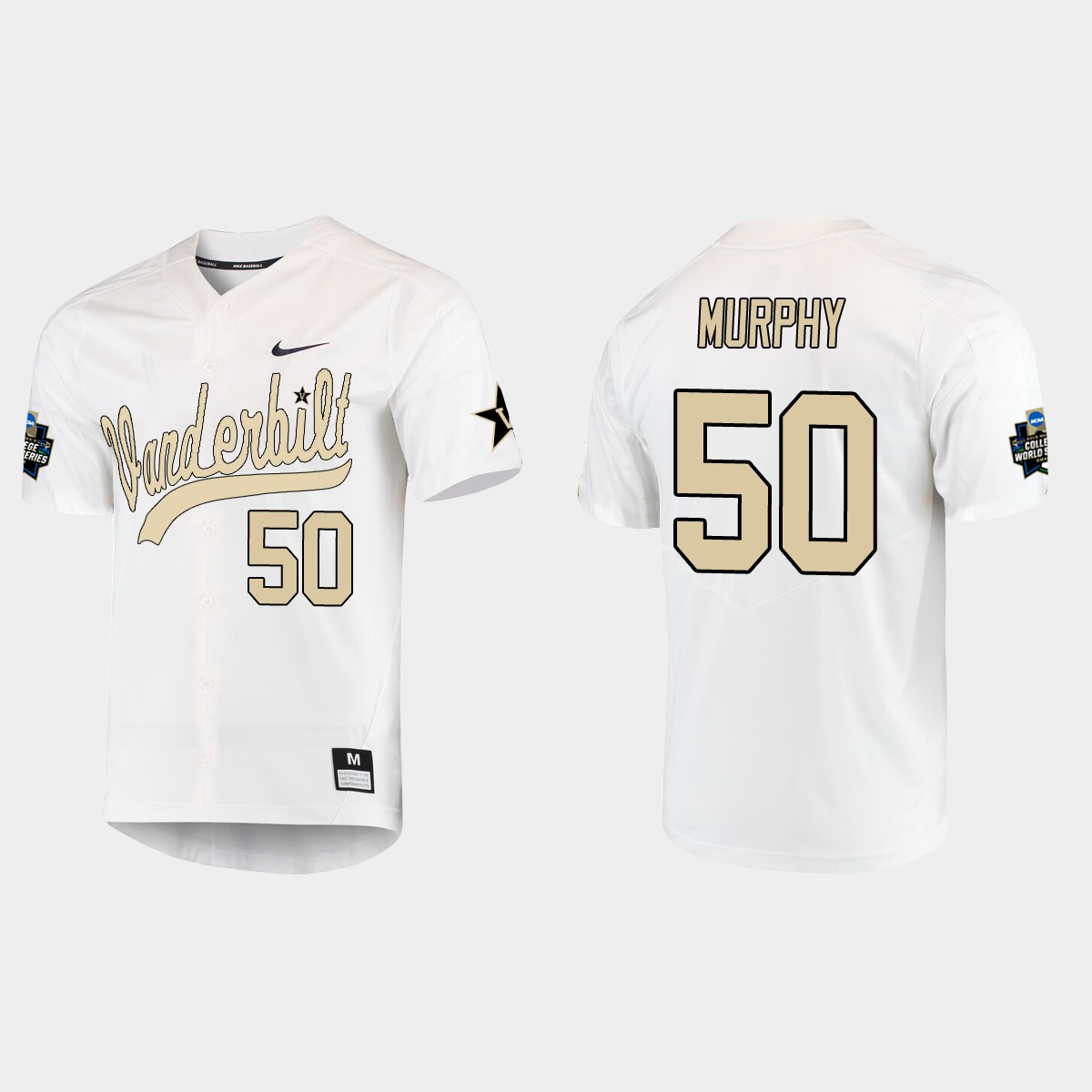 Luke Murphy Vanderbilt Commodores College World Series  Jersey - White