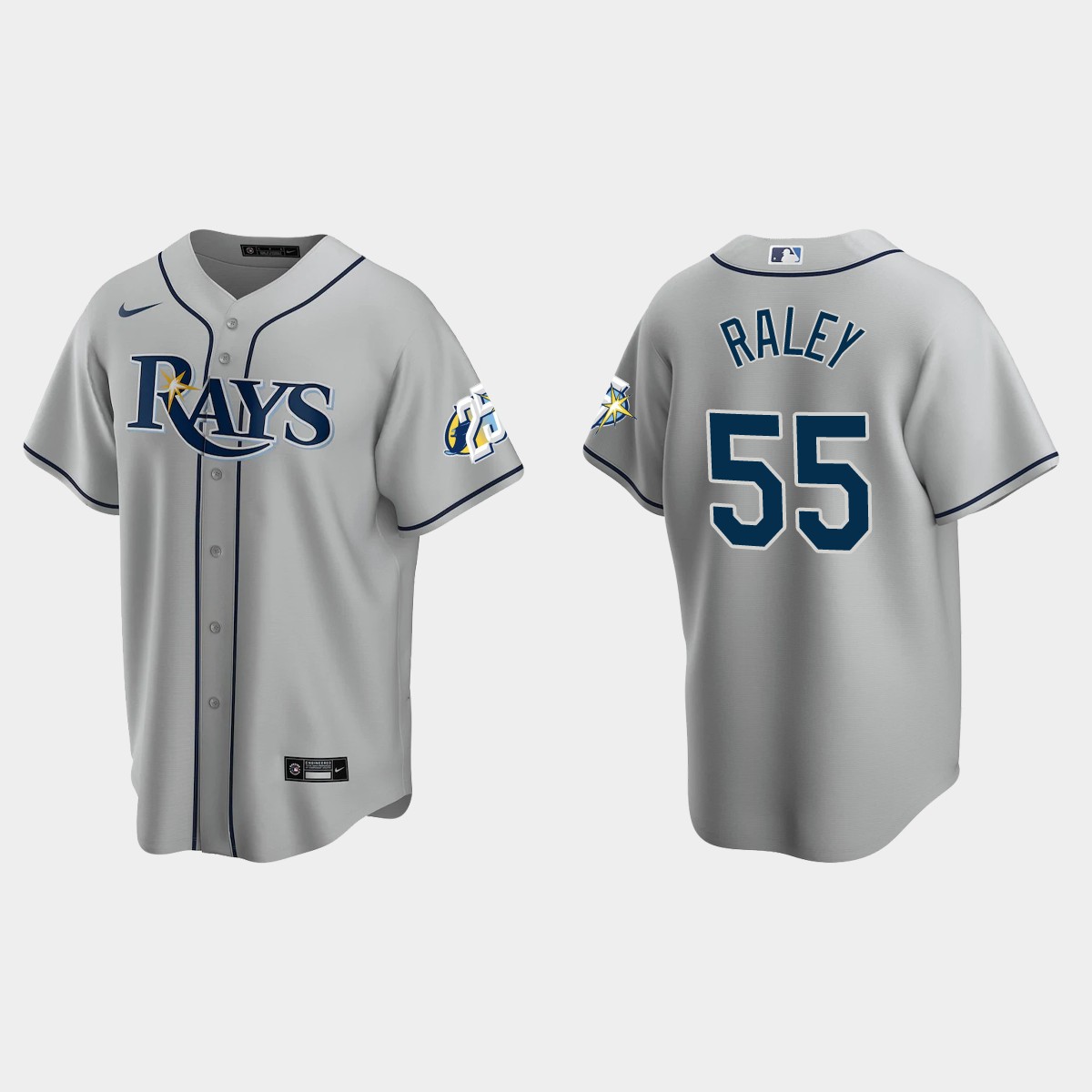 Luke Raley Tampa Bay Rays 25th Anniversary Jersey - Gray