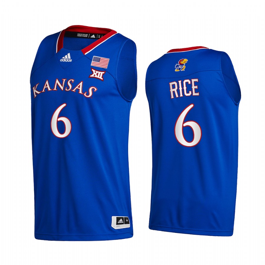 M.J. Rice Kansas Jayhawks Royal Jersey 2021-22 Away Class of 2022 5-star prospect