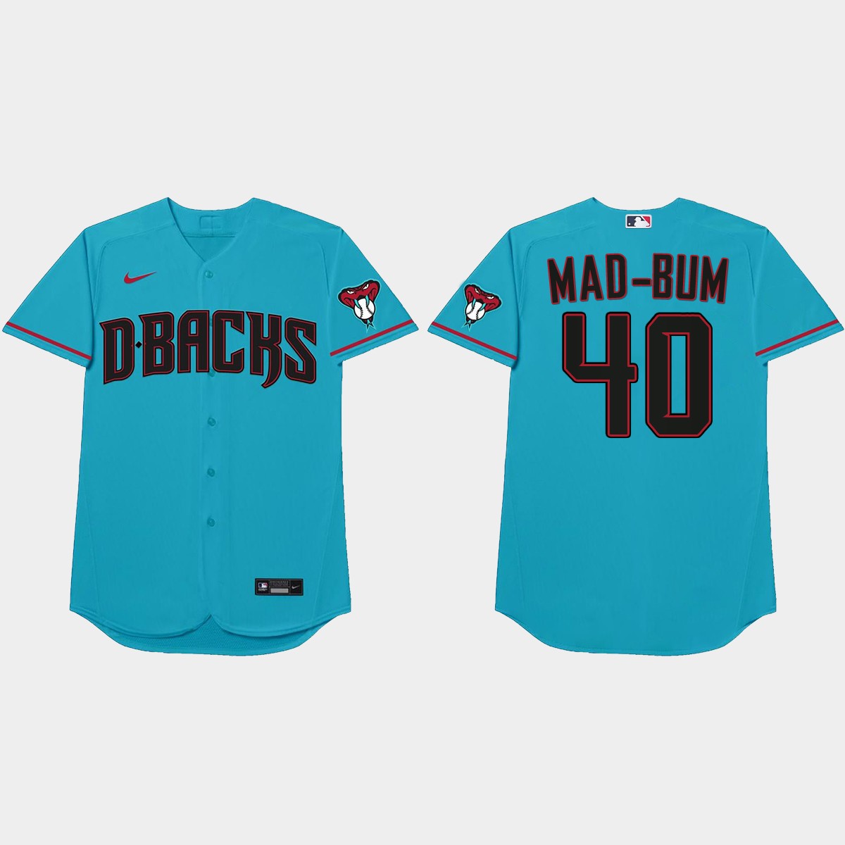 Madison Bumgarner Nickname Diamondbacks 2021 Players' Weekend Mad-Bum Jersey - Blue