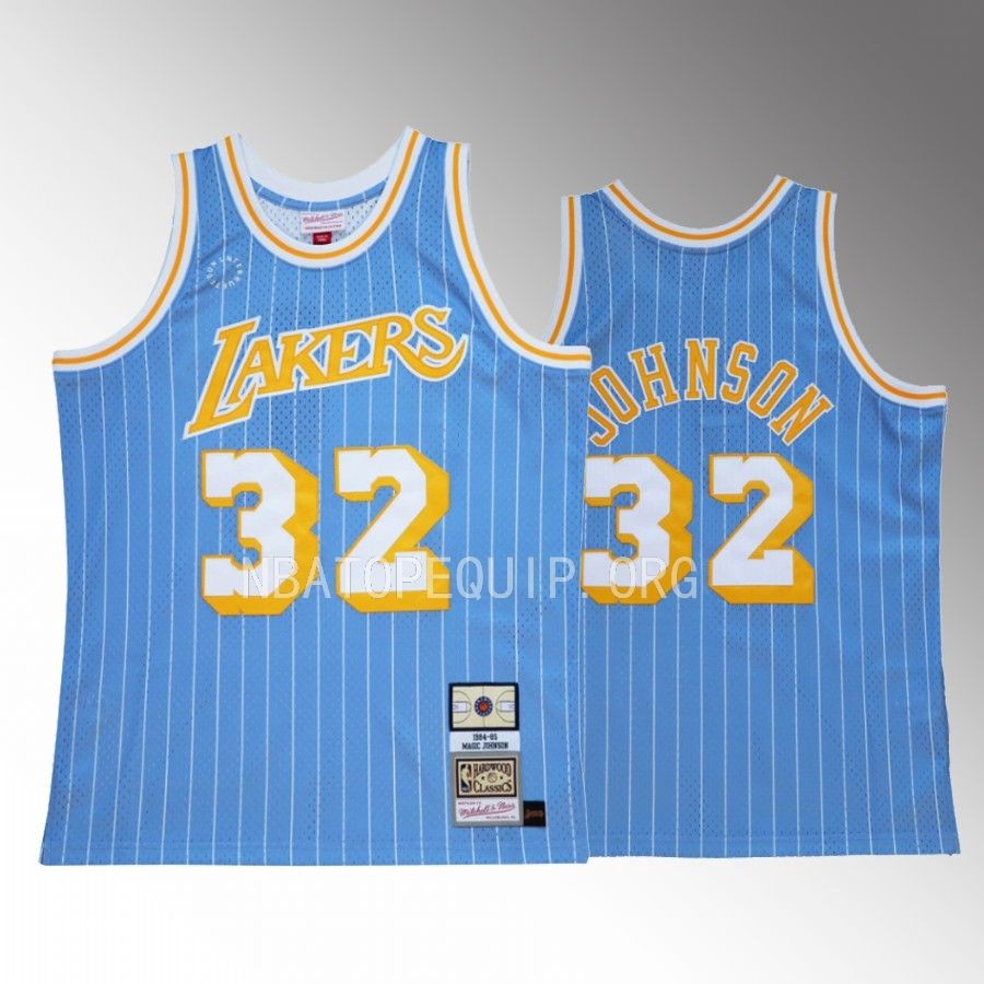 Magic Johnson Los Angeles Lakers #32 Mitchell Ness x Uninterrupted Jersey Blue Throwback 1984-85 Men