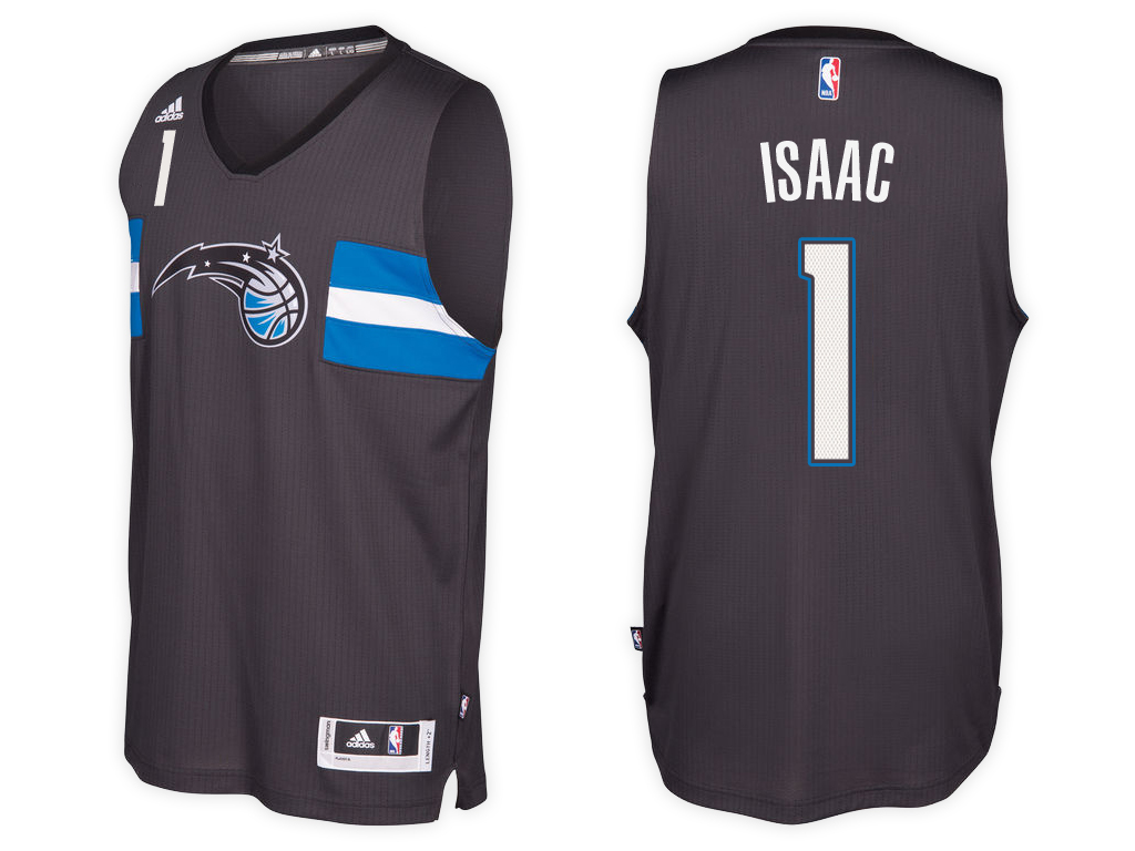 Magic Male Jonathan Isaac #1 NBA Swingman Road Black Jersey