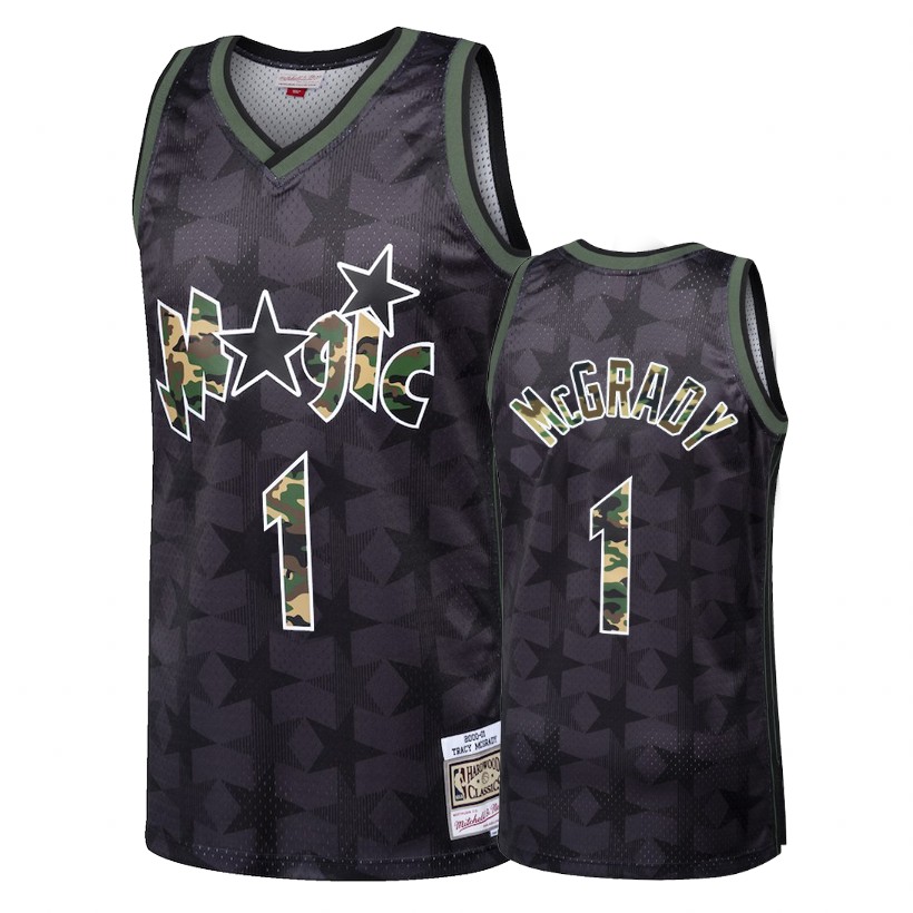 Magic Male Tracy McGrady #1 Straight Fire Camo Black Jersey