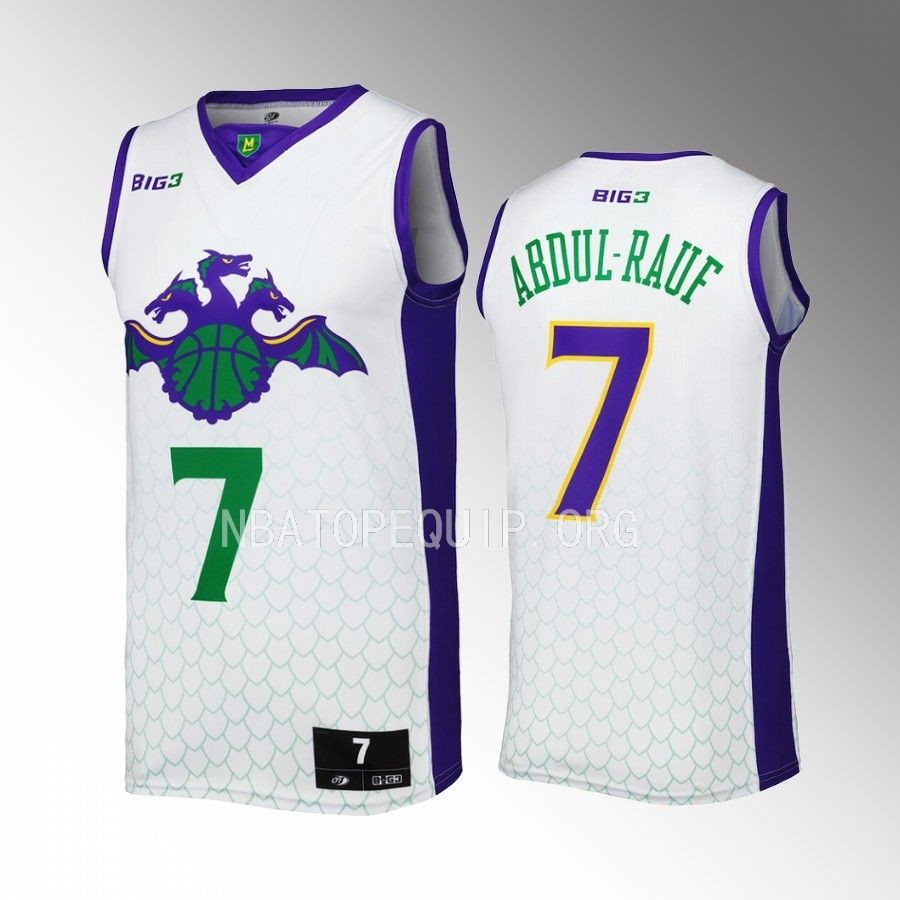 Mahmoud Abdul-Rauf #7 BIG 3 3 Headed Monsters White Jersey