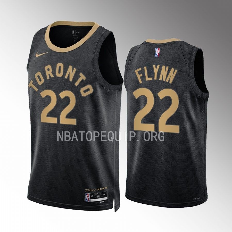 Malachi Flynn 2022-23 Toronto Raptors Black #22 City Edition Jersey Swingman
