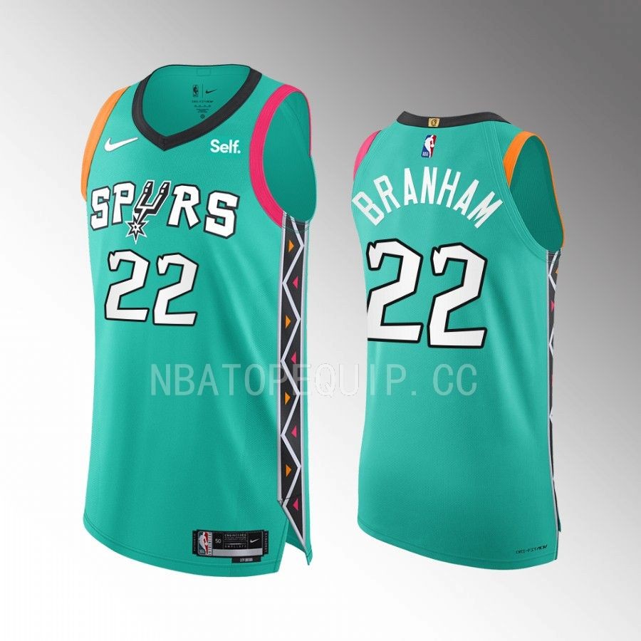 Malaki Branham 2022-23 San Antonio Spurs #22 City Edition Jersey Teal