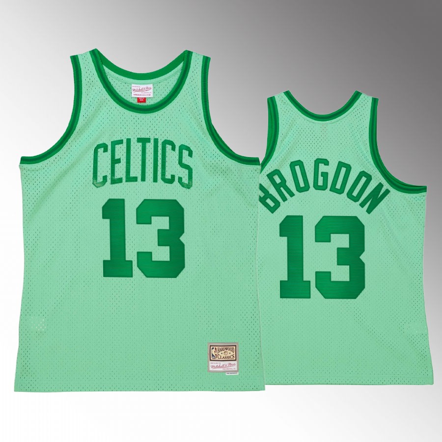 Malcolm Brogdon #13 Boston Celtics Space Knit Green Hardwood Classics Jersey