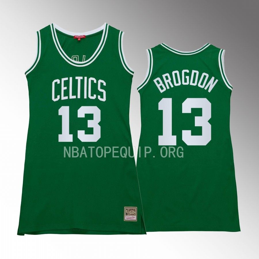 Malcolm Brogdon Boston Celtics #13 Hardwood Classics Jersey Green Women
